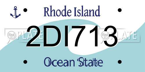 2DI713 Rhode Island License Plate