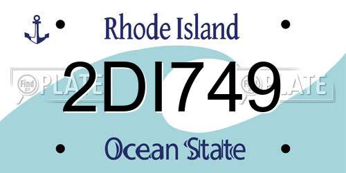2DI749 Rhode Island License Plate