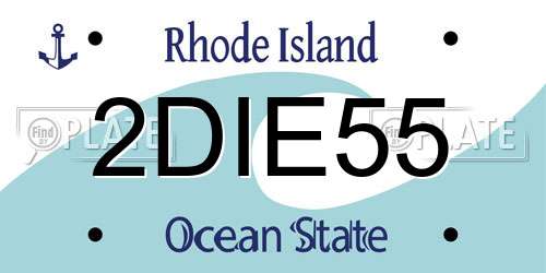 2DIE55 Rhode Island License Plate