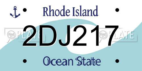 2DJ217 Rhode Island License Plate