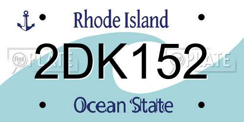 2DK152 Rhode Island License Plate