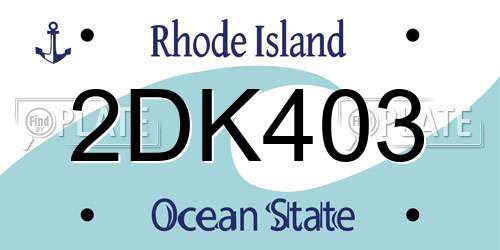 2DK403 Rhode Island License Plate
