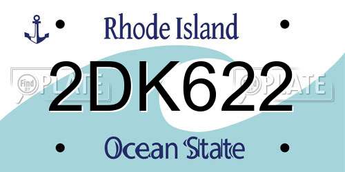2DK622 Rhode Island License Plate