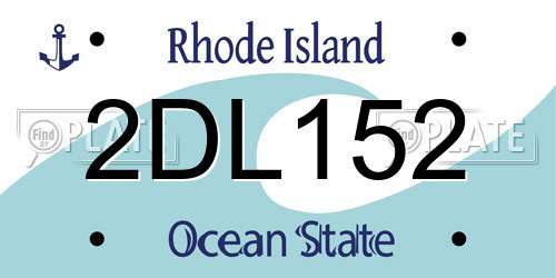 2DL152 Rhode Island License Plate
