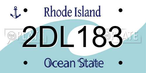 2DL183 Rhode Island License Plate