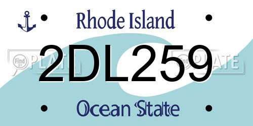 2DL259 Rhode Island License Plate