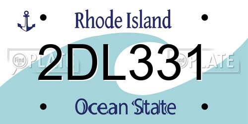 2DL331 Rhode Island License Plate