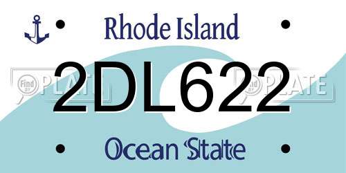 2DL622 Rhode Island License Plate