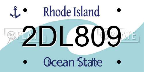 2DL809 Rhode Island License Plate