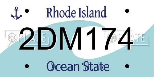 2DM174 Rhode Island License Plate