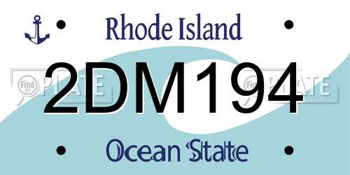 2DM194 Rhode Island License Plate