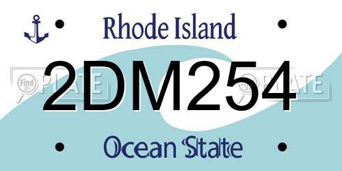 2DM254 Rhode Island License Plate
