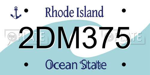 2DM375 Rhode Island License Plate