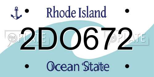 2DO672 Rhode Island License Plate