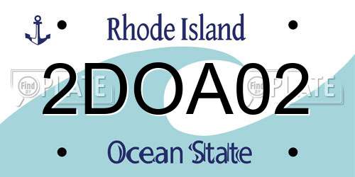 2DOA02 Rhode Island License Plate
