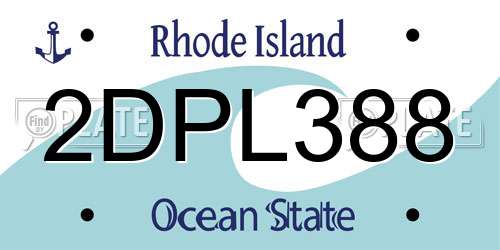 2DPL388 Rhode Island License Plate