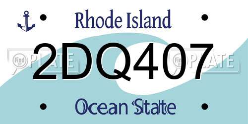 2DQ407 Rhode Island License Plate