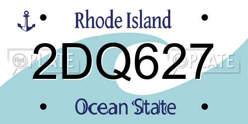 2DQ627 Rhode Island License Plate