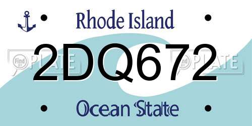 2DQ672 Rhode Island License Plate