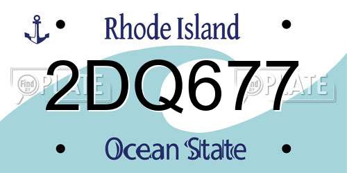 2DQ677 Rhode Island License Plate