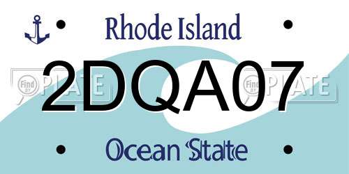 2DQA07 Rhode Island License Plate