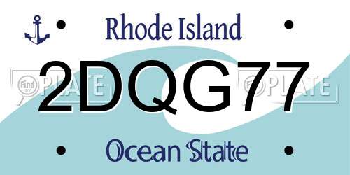 2DQG77 Rhode Island License Plate
