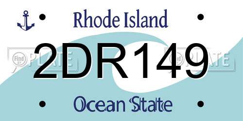 2DR149 Rhode Island License Plate