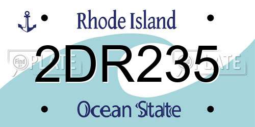 2DR235 Rhode Island License Plate