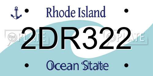 2DR322 Rhode Island License Plate