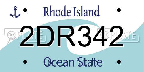 2DR342 Rhode Island License Plate