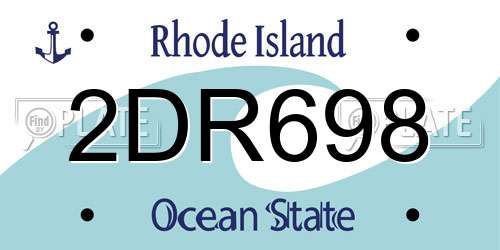 2DR698 Rhode Island License Plate