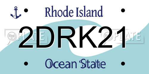 2DRK21 Rhode Island License Plate