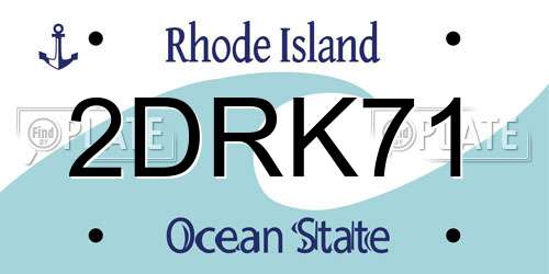2DRK71 Rhode Island License Plate