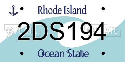 2DS194 Rhode Island License Plate