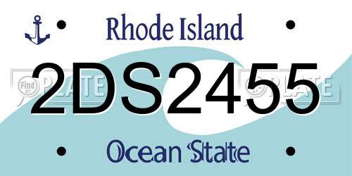 2DS2455 Rhode Island License Plate