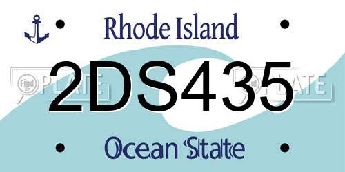 2DS435 Rhode Island License Plate