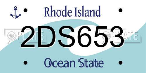 2DS653 Rhode Island License Plate