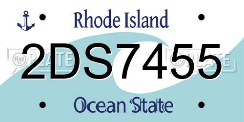 2DS7455 Rhode Island License Plate