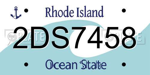 2DS7458 Rhode Island License Plate
