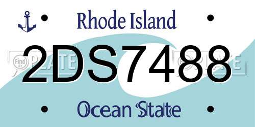 2DS7488 Rhode Island License Plate