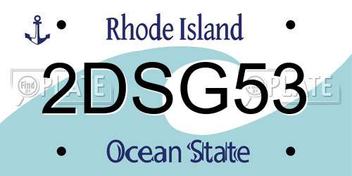 2DSG53 Rhode Island License Plate