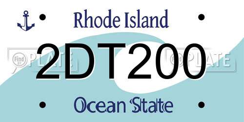 2DT200 Rhode Island License Plate