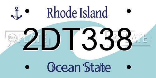 2DT338 Rhode Island License Plate