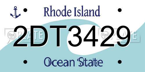 2DT3429 Rhode Island License Plate