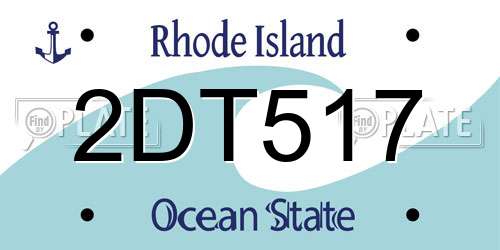 2DT517 Rhode Island License Plate