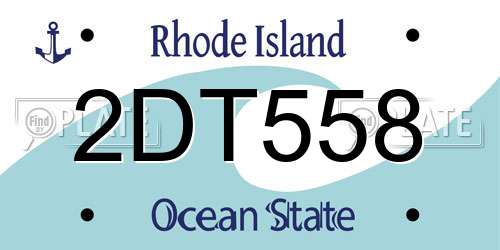 2DT558 Rhode Island License Plate