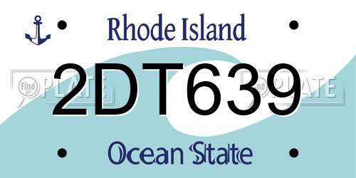 2DT639 Rhode Island License Plate