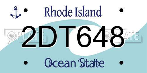 2DT648 Rhode Island License Plate