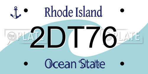 2DT76 Rhode Island License Plate
