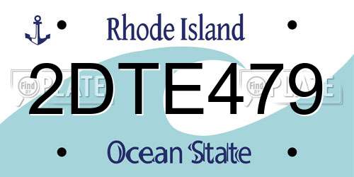 2DTE479 Rhode Island License Plate